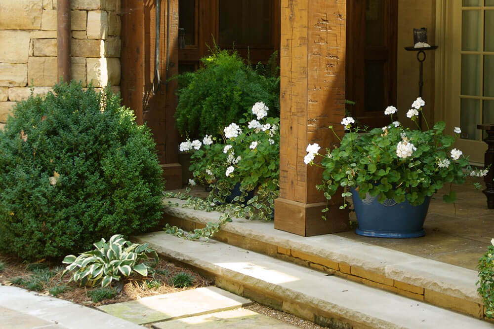 The Parke Company potted flowers on a residential patio