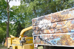 Wood chipper into a The Parke Company Truck