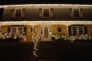 House with Christmas lights