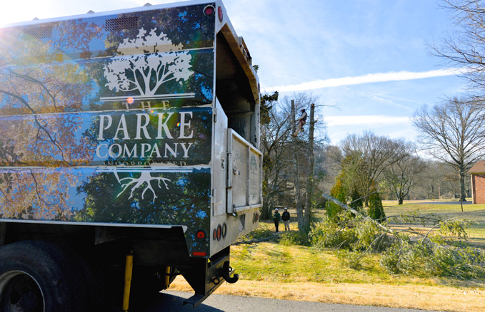 The Parke Company truck on a job site