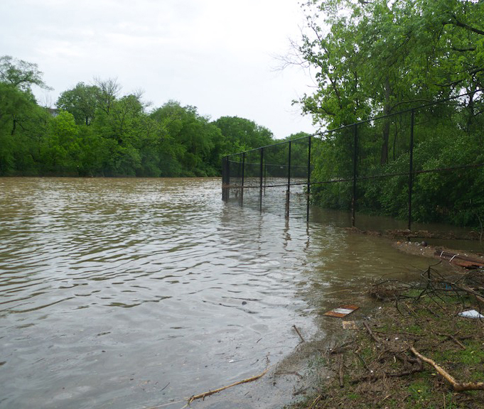 Richland Creek Greenway in Sylvan Park during the Nashville flood in 2010.