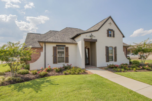 New house with an older landscape