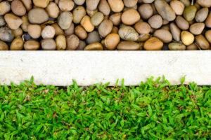 gravel and grass