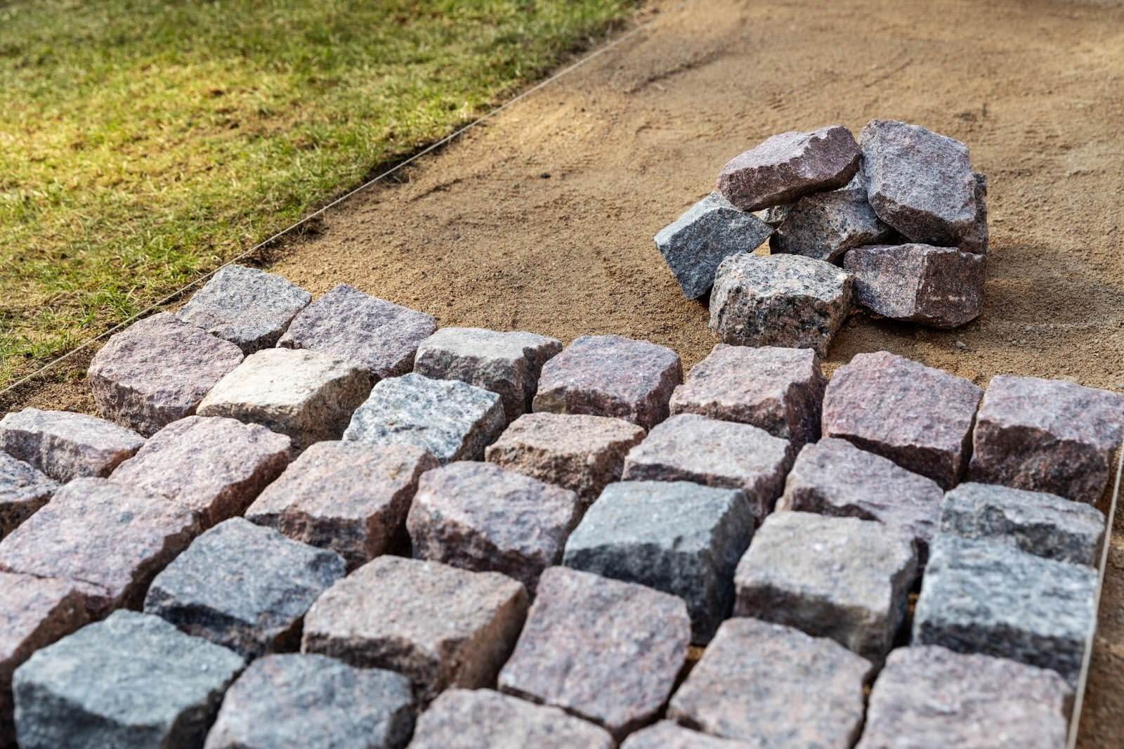Paving stones on a pathway.