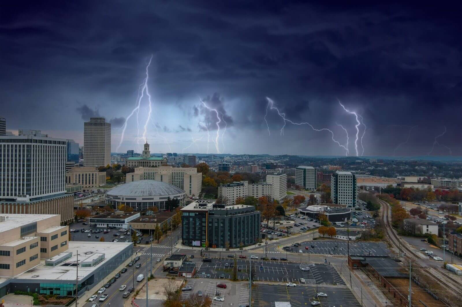 Lightning in the sky in Nashville.